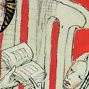 Der hl. Benedikt unterweist die Petersfrauen in der Ordensregel, 14. Jh., Detail  © Archiv der Erzabtei St. Peter