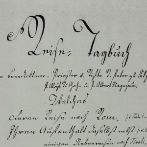 Titelseite eines Reisetagebuchs, 1804-1806  © Archiv der Erzabtei St. Peter