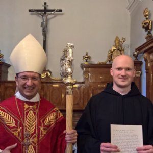Erzabt Korbinian mit fr Vitalis © Erzabtei