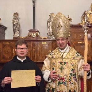Frater Jakob und Erzabt Korbinian © Erzabtei