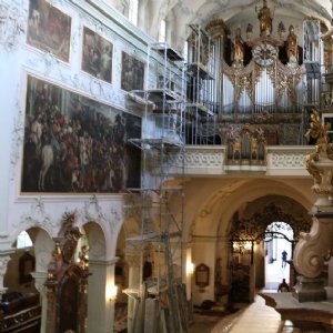 28.09.2018 Das Gerüst wird aufgebaut © Erzabtei