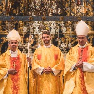 Weihbischof Hansjörg Hofer, P. Johannes, Erzabt Korbinian © Michael Rieß