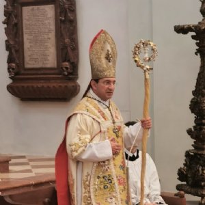 Ansprache von Erzabt Korbinian an die Mitbrüder. © Erzabtei