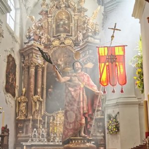 Gleich nach dem Hochamt bot sich uns dieses Schauspiel. © Erzabtei