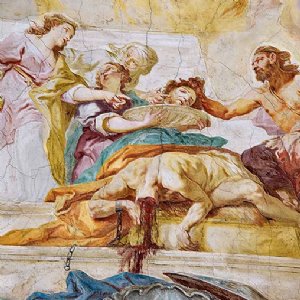 Enthauptung des hl. Johannes des Täufers, Fresko über dem Hochaltar