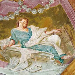 Prophet Daniel, Fresko über dem Marienaltar