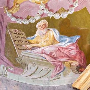 Prophet Isaias, Fresko über dem Herz-Jesu-Altar