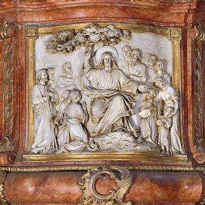 Bergpredigt, Relief am Kanzelkorb
