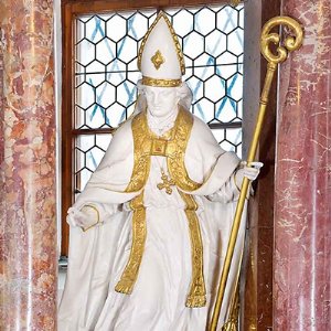 Pfarrkirche Köstendorf: Hl. Virgil, Statue am Hochaltar