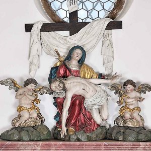 Pfarrkirche Köstendorf: Pietà, Figurengruppe von Paul Mödlhammer