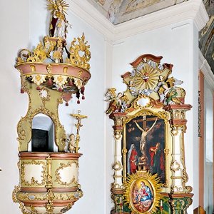 Pfarrkirche zum hl. Rupert in Lend: Kanzel von Petrus Schmid, 1761