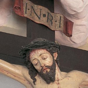 Pfarrkirche St. Elisabeth: Jesus-Bilder, Kreuzgruppe, Antlitz Christi