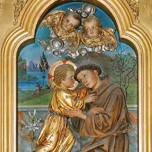 Vision des hl. Antonius, Relief von Josef Bachlechner