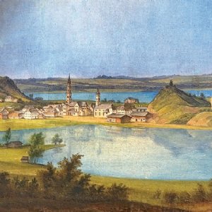 Historische Ansicht von Mattsee, Bild aus dem 19. Jahrhundert