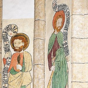 Bartholomäus und Philippus, gotische Apostelfresken aus der Zeit um 1480