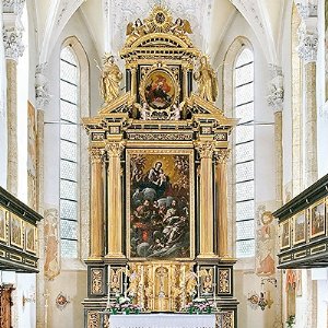 Hochaltar von Benedikt Faistenberger und Volksaltar von Franz Öfner (Innsbruck, 1968)