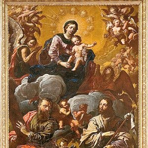 Hochaltarbild „Madonna mit Andreas und Jakobus“ von J.P. Spillenberger