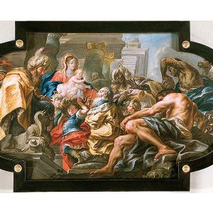 Dreikönigsbild von Simon Benedikt Faistenberger im Langhaus, 1724