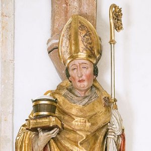 spätgotische Konsolfigur des hl. Rupert