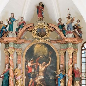 Hochaltar, Altarbild Martyrium des hl. Bartholomäus