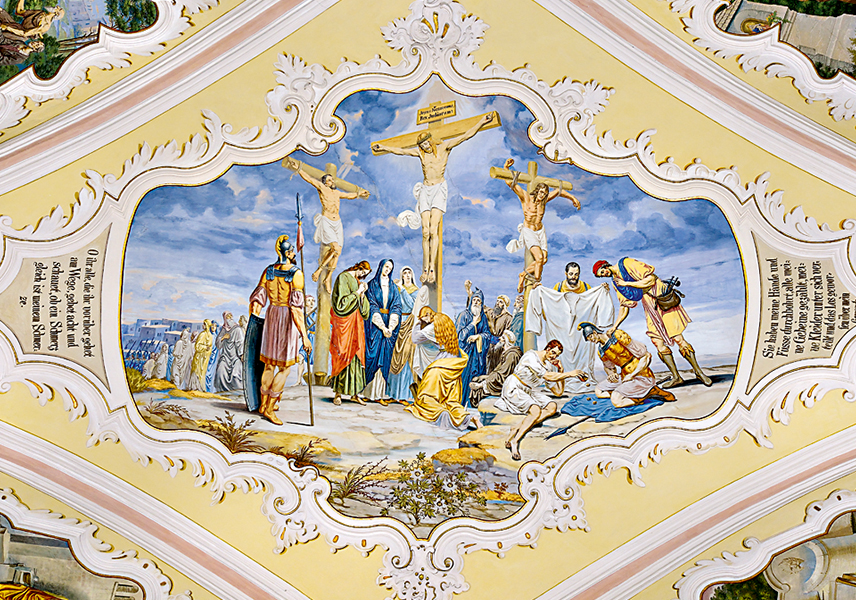 Schmerzensmutter unter dem Kreuz