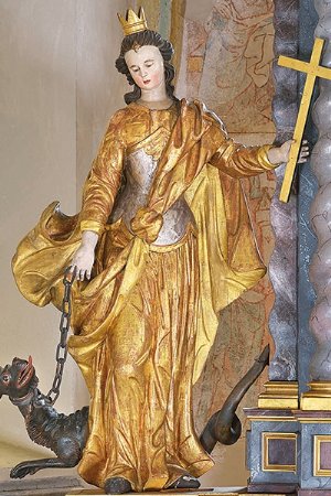 Hl. Margaretha, Statue in der Pfarrkirche St. Margaretha in Eschenau