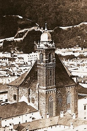 Turm mit welscher Haube von 1670, Ausschnitt aus einem Foto vor 1866