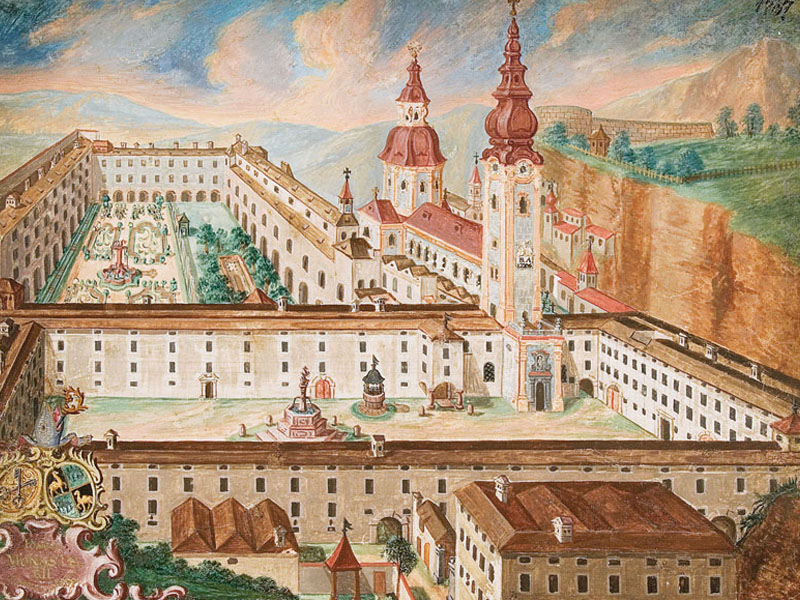 alte Ansicht des Stiftes St. Peter um 1767