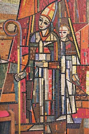 Darstellung des hl. Wolfgang im Apsis-Mosaik