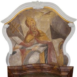 Deckenbilder: Kirchenvater hl. Papst Gregor, Deckenbild im Chor