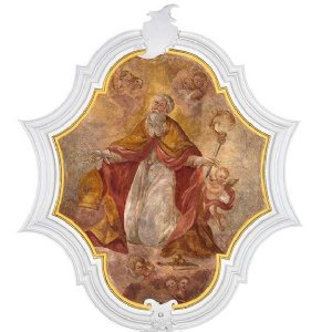 Deckenbilder: Die Verklärung des heiligen Nikolaus, Deckenbild im Chor mit einer Szene aus der Legende des heiligen Nikolaus.