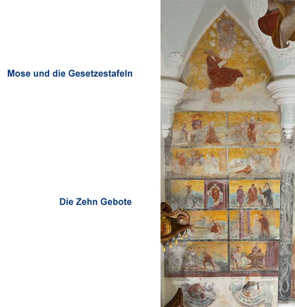 Wandmalerei 1. Feld: Gottvater und die Zehn Gebote
