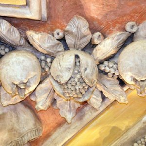 Frauenberg bei Admont, Wallfahrtskirche, Granatapfel als Stuckmotiv