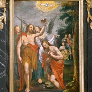 Oberndorf in Tirol, Pfarrkirche, Altarbild „Taufe Christi“, um 1665