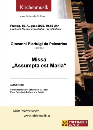 Musikprogramm - 15. August 2025 © Stiftsmusik