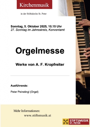 Musikprogramm - 5. Oktober 2025 © Stiftsmusik