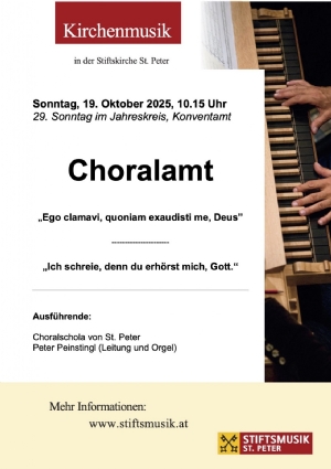 Musikprogramm - 19. Oktober 2025 © Stiftsmusik