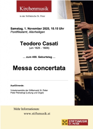 Musikprogramm - 1. November 2025 © Stiftsmusik