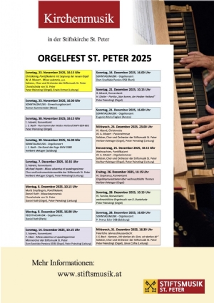 Musikprogramm - Orgelfest 2025 © Stiftsmusik