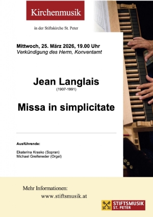 Musikprogramm - 25. März 2026 &copy; Stiftsmusik