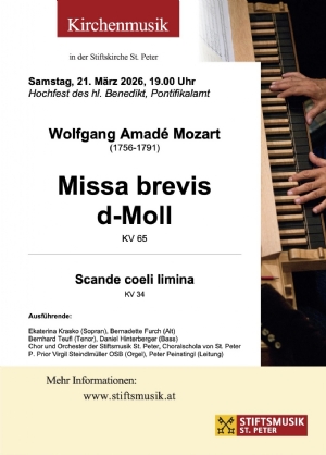 Musikprogramm - 21. März 2026 © Stiftsmusik