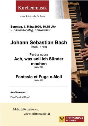 Musikprogramm - 1. März 2026 &copy; Stiftsmusik