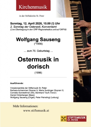 Musikprogramm - 12. April 2026 © Stiftsmusik