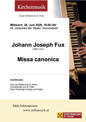 Musikprogramm - Hl. Johannes der Täufer 2026 © Stiftsmusik