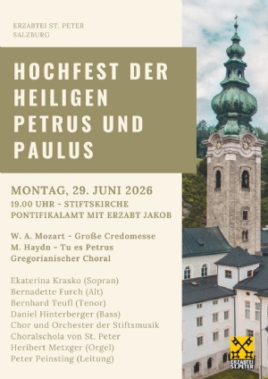 Musikprogramm - 29. Juni 2026 © Stiftsmusik