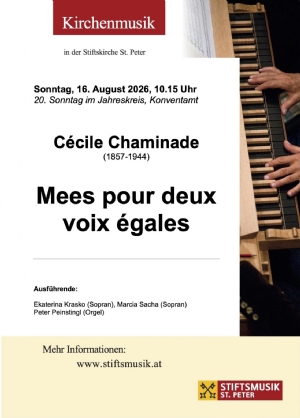 Musikprogramm - 16. August 2026 &copy; Stiftsmusik